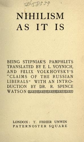 Tapa de Nihilism as it is, being Stepniak's [pseud.] pamphlets