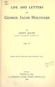 Tapa de Life and letters of George Jacob Holyoake