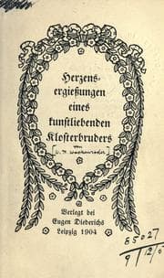 Tapa de Herzensergiessungen eines kunstliebenden Klosterbruders