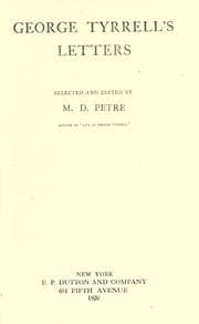 Tapa de George Tyrrell's letters