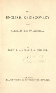Tapa de The English rediscovery and colonization of America