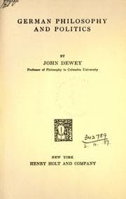 Tapa de German philosophy and politics
