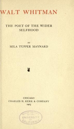 Tapa de Walt Whitman