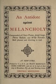 Tapa de An Antidote against melancholy