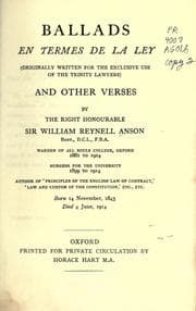 Tapa de Ballads en termes de la ley (originally written for the exclusive use of the Trinity lawyers) and other verses