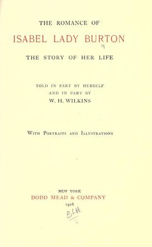 Tapa de The romance of Isabel, Lady Burton