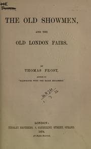 Tapa de Old showmen & the old London fairs