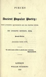 Tapa de Pieces of ancient popular poetry : from authentic manuscripts and old printed copies