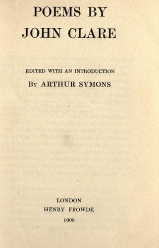Tapa de Poems by John Clare