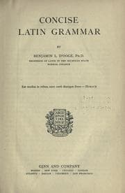 Tapa de Concise Latin grammar