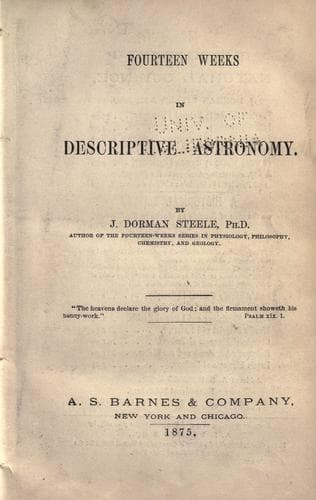 Tapa de Fourteen weeks in descriptive astronomy