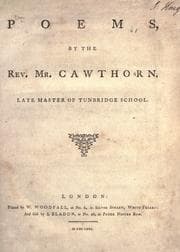 Tapa de Poems, by the Rev. Mr. Cawthorn, late master of Tunbridge School