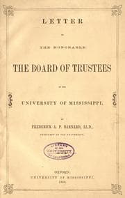 Tapa de Letter to the honorable, the Board of Trustees of the University of Mississippi