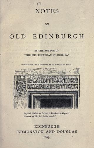 Tapa de Notes on old Edinburgh