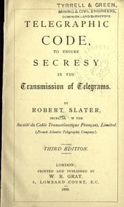 Tapa de Telegraphic code, to ensure secrecy in the transmission of telegrams