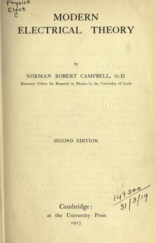 Tapa de Modern electrical theory.