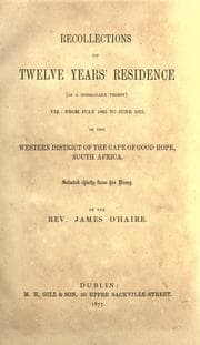 Tapa de Recollections of twelve years' residence as a missionary priest