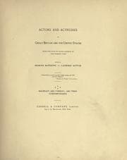 Tapa de Actors and actresses of Great Britain and the United States, from the days of David Garrick to the present time
