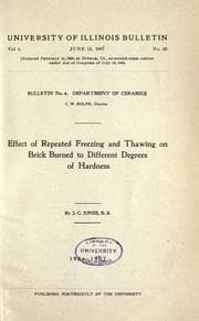 Tapa de Effect of repeated freezing and thawing on brick burned to different degrees of hardness