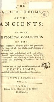 Tapa de The apophthegms of the ancients