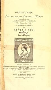 Tapa de A bilingual index of Nyaya-bindu