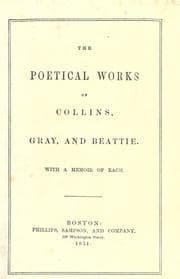 Tapa de The poetical works of Collins, Gray, and Beattie