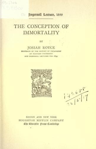 Tapa de The  conception of immortality.