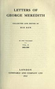 Tapa de Letters of George Meredith