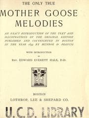 Tapa de The only true Mother Goose melodies