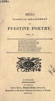Tapa de Classical arrangement of fugitive poetry