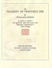 Tapa de A tragedy in printer's ink