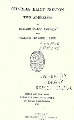 Tapa de Charles Eliot Norton