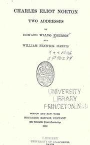 Tapa de Charles Eliot Norton