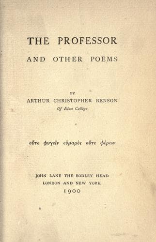 Tapa de The professor, and other poems.