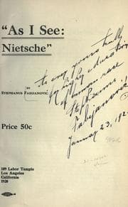 Tapa de "As I see: Nietsche"