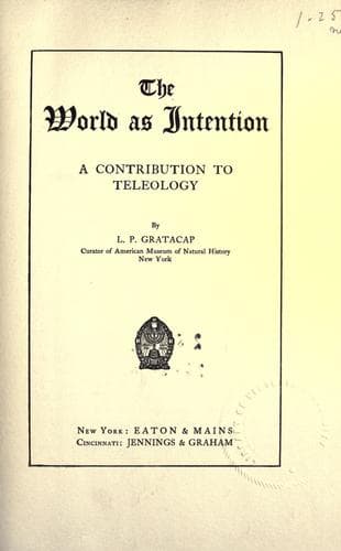 Tapa de The world as intention