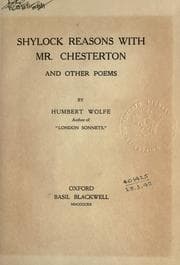 Tapa de Shylock reasons with Mr. Chesterton and other poems