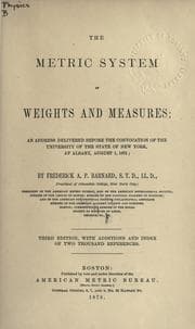 Tapa de Metric system of weights and measures
