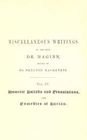 Tapa de Miscellaneous writings of the late Dr. Maginn