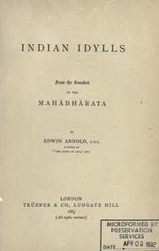 Tapa de Indian idylls from the Sanskrit of the Mahâbhârata, Edwin Arnold
