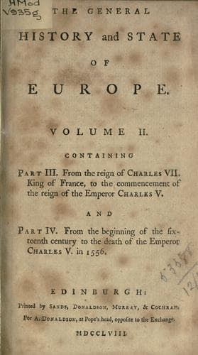 Tapa de The general history and state of Europe