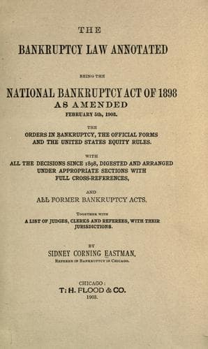 Tapa de The bankruptcy law annotated