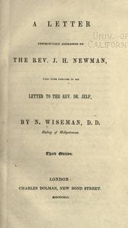 Tapa de A letter respectfully addressed to the Rev. J.H. Newman