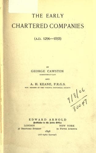 Tapa de The early chartered companies
