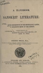 Tapa de A handbook of Sanskrit literature