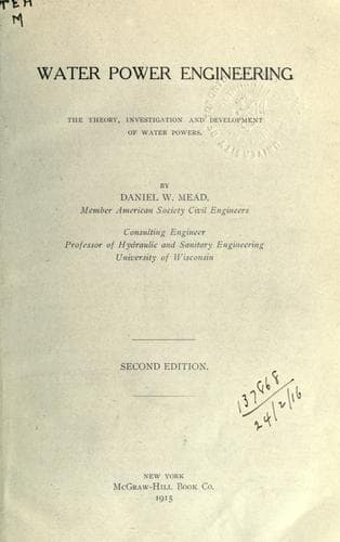 Tapa de Water power engineering