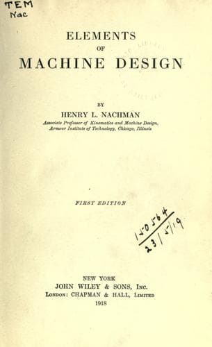 Tapa de Elements of machine design