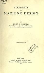Tapa de Elements of machine design