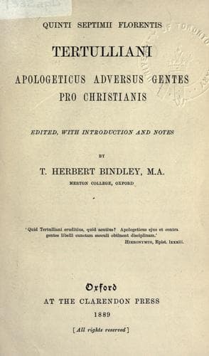 Tapa de Apologeticus adversus gentes pro Christianis