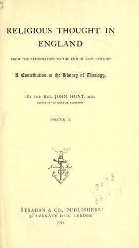 Tapa de Religious thought in England
